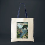 Tote Bag Costa Brava Espagne Voyage Art Vintage<br><div class="desc">Costa Brava retro design de voyage vectoriel. La Costa Brava est une région côtière de Catalogne,  dans le nord-est de l'Espagne.</div>