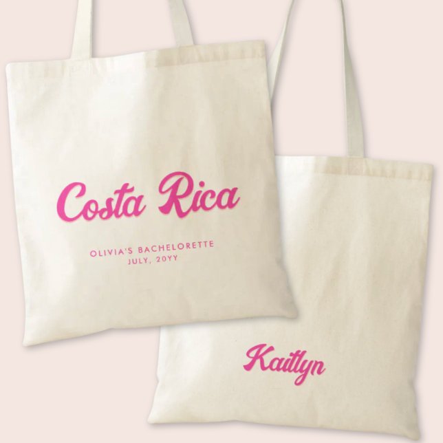 Tote Bag Costa Rica Bachelorette Party Personnalisé Fourre- (Costa Rica Bachelorette Party Tote Bag)