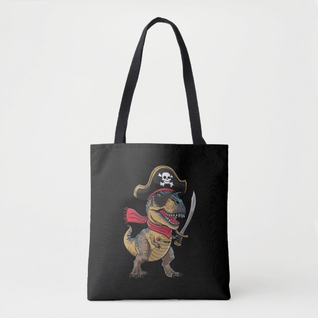 Tote Bag Costume de dinosaure pirate T-Rex drôle d'Hallowee (Devant)