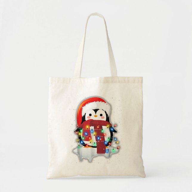 Tote Bag Costume de manchot de Noël joyeux (Devant)