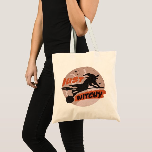 Tote Bag Costume de sorcière rétro pour soirée Halloween (Devant (produit))