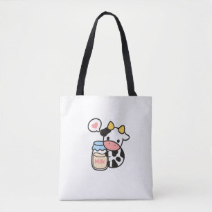 Tote Bag Cosy Kawaii Cow & Milk Jar