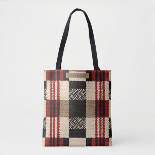 Tote Bag Cosy Knit Patchwork - Boho Vintage Style Automne 2