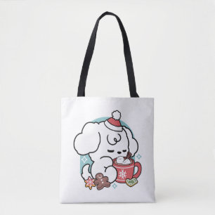 Tote Bag Cosy Puppy Dreams - Chocolat chaud et Noël