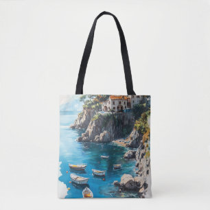Tote Bag Côte amalfitaine de rêve : conception de peinture 