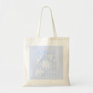 Tote Bag Côte d'Amalfi, Italie, Art Voyage, Preppy, Bleu