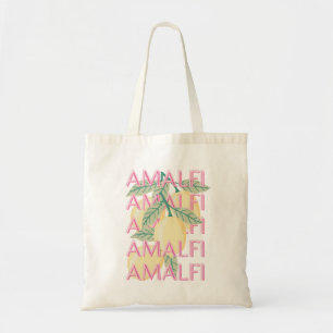 Tote Bag Côte d'Amalfi, Italie, Art Voyage, Preppy, Rose