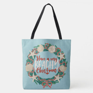 Tote Bag Cote de Noël Coastal Tropical Coques de mer révers