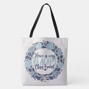 Tote Bag Cote de Noël Coastal Tropical Coques de mer révers