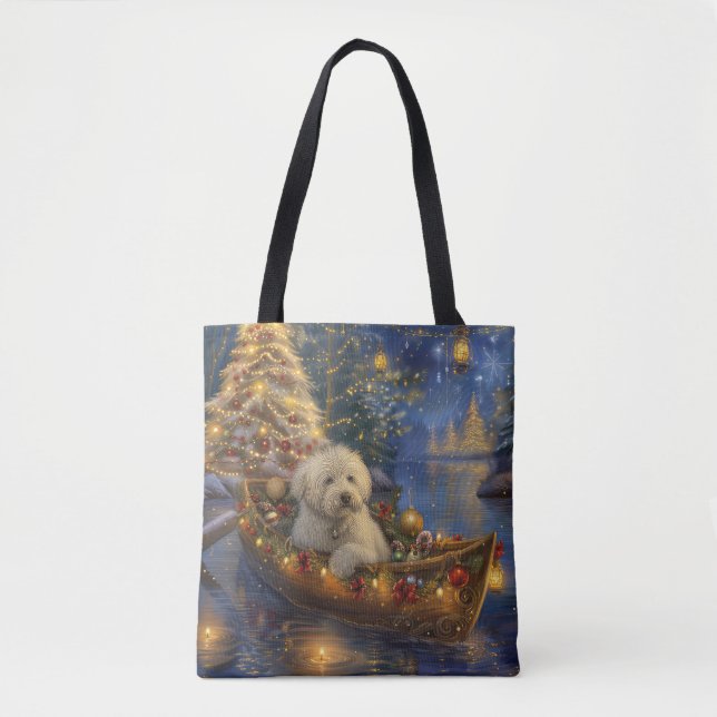 Tote Bag Coton De Tulear Noël Festive Voyage (Devant)