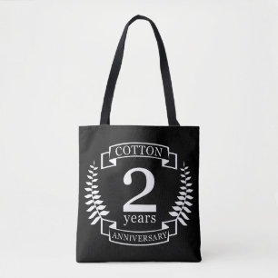 Tote Bag Coton mariage anniversaire 2 ans mariés