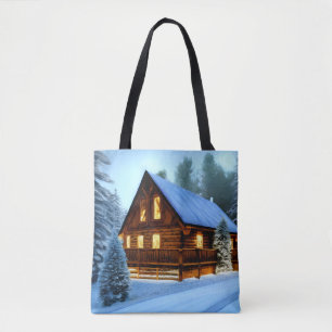 Tote Bag Cottage Country Northern Pine Cabine