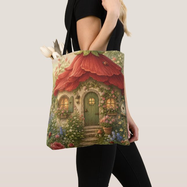 Tote Bag Cottage Fleur de coccinelle (De près)