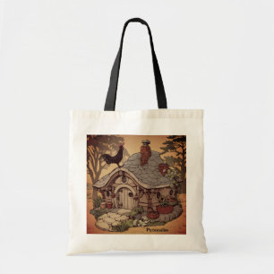 Tote Bag Cottage vintage Woodland Maison Sunrise Rooster