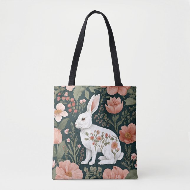 Tote Bag Cottagecore Cute Rabbit (Devant)