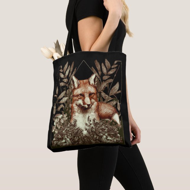 Tote Bag Cottagecore Fox Vintage (De près)