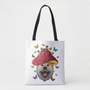 Tote Bag Cottagecore Shiba Inu Mushroom esthétique mignet