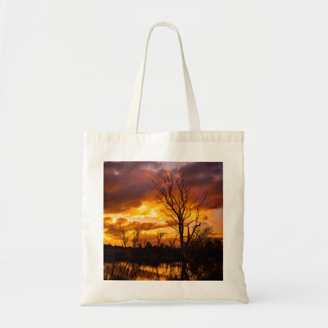 Tote Bag Coucher de soleil au bord du lac (Devant)