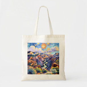 Tote Bag Coucher de soleil coloré personnalisé dans le cany
