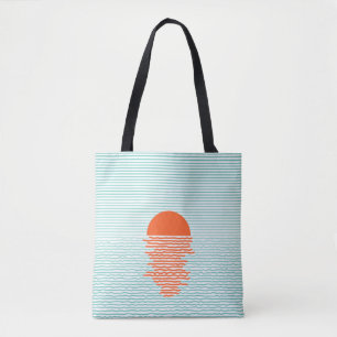 Tote Bag Coucher de soleil dans l'océan - arrière - plan ra