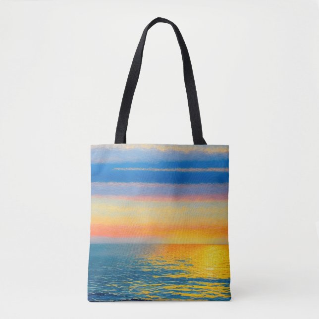 Tote Bag Coucher de soleil de la mer d'Orange (Devant)