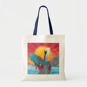 Tote Bag COUCHER DE SOLEIL DE L'ÎLE Pélicane Brown