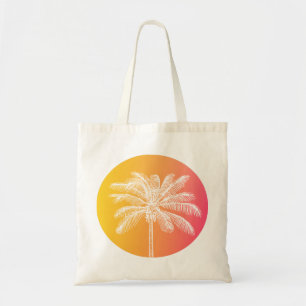 Tote Bag Coucher de soleil de palmier blanc tropical