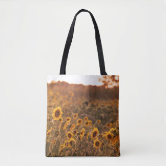 Tote Bag Coucher de soleil de tournesol dans une couleur ru