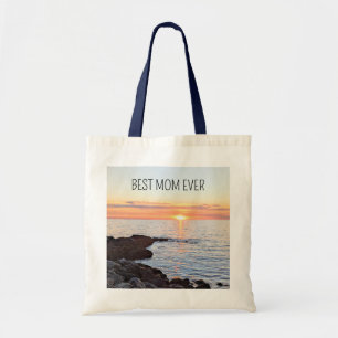 Tote Bag Coucher de soleil et photo de l'océan Meilleure ma