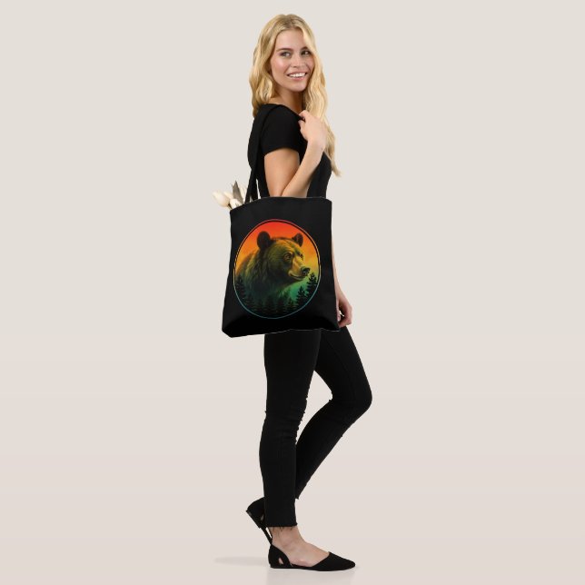 Tote Bag Coucher de soleil ours nature animal faune (Sur le modèle)