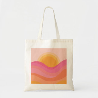 Tote Bag Coucher de soleil rétro abstrait