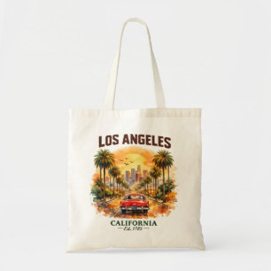 Tote Bag Coucher de soleil rétro Los Angeles Californie vin