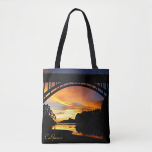 Tote Bag Coucher de soleil sur la côte d'Orange en Californ