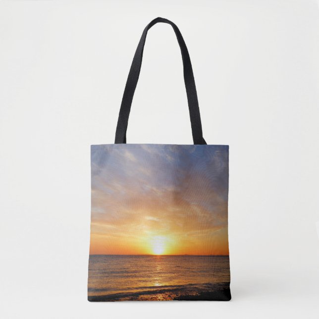 TOTE BAG COUCHER DE SOLEIL SUR LA MER (Devant)