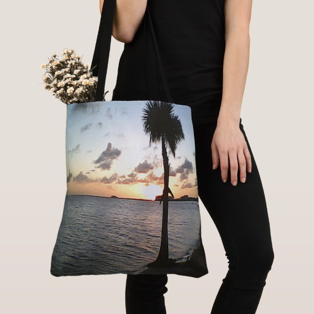 Tote Bag Coucher De Soleil Sur La Plage (De près)