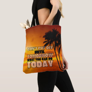 Tote Bag Coucher de soleil sur la plage de Palm expressio