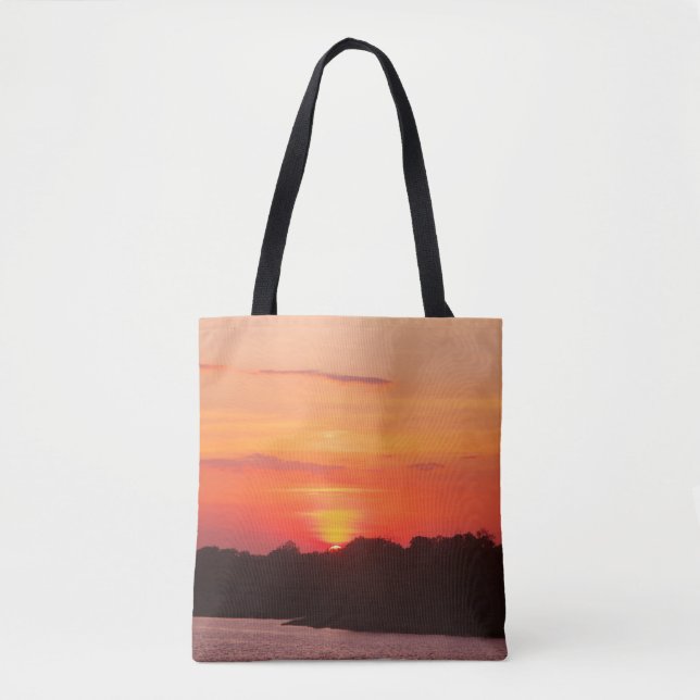 Tote Bag Coucher de soleil sur la rivière Savannah (Devant)