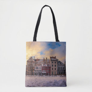 Tote Bag Coucher de soleil sur la rue à Riga