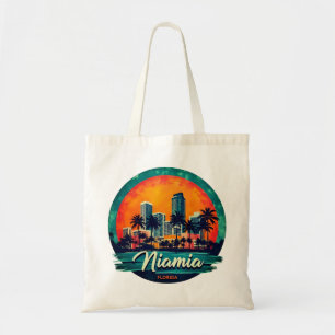 Tote Bag Coucher de soleil sur la ville de Miami en Floride