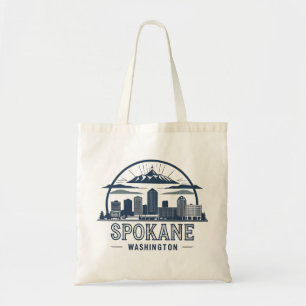 Tote Bag Coucher de soleil sur la ville de Spokane dans l'é
