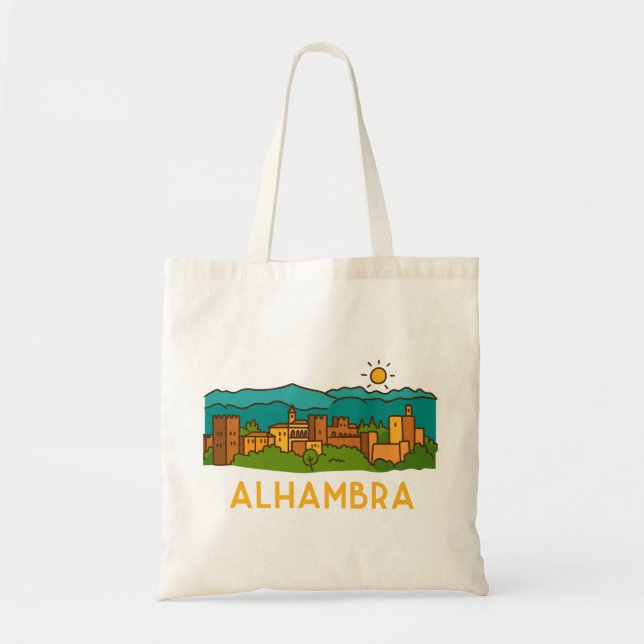 Tote Bag Coucher de soleil sur l'Alhambra 2 (Devant)