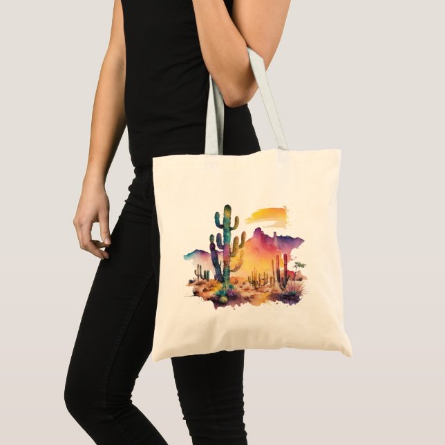 Tote Bag coucher de soleil sur le désert mexicain (Devant (produit))
