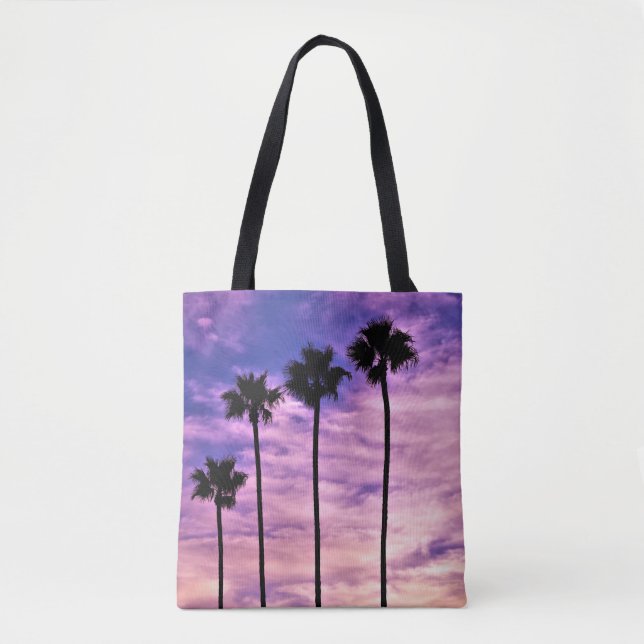 Tote Bag Coucher de soleil sur le palmier de Californie (Devant)