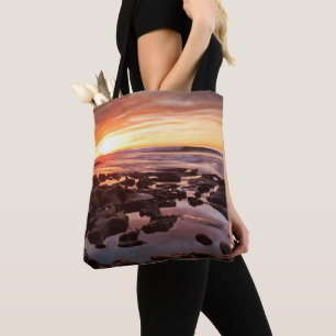 Tote Bag Coucher de soleil sur les bassins de marée