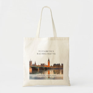 Tote Bag Coucher de soleil sur Londres aquarelle enterremen