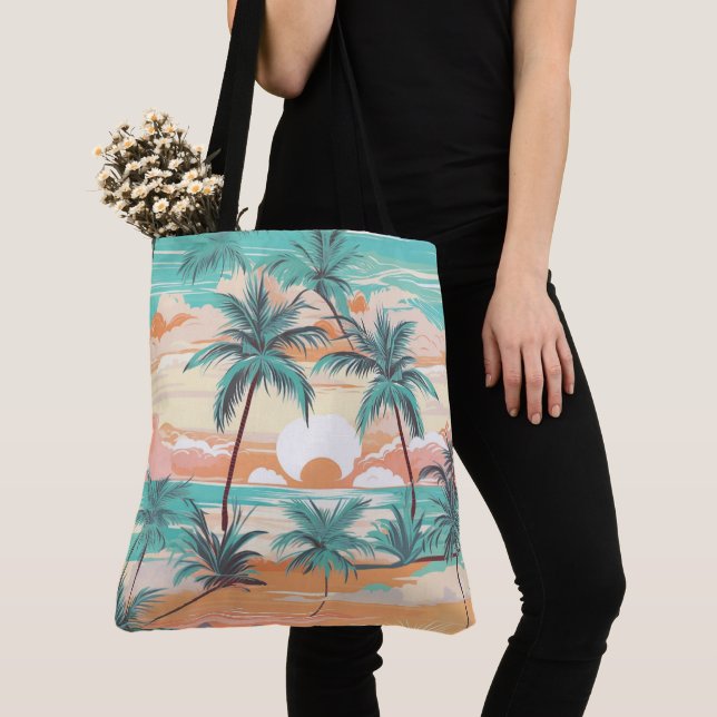 Tote Bag Coucher de soleil sur une plage tropicale (De près)