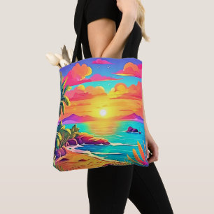 Tote Bag Coucher de soleil tropical : Ciel vif