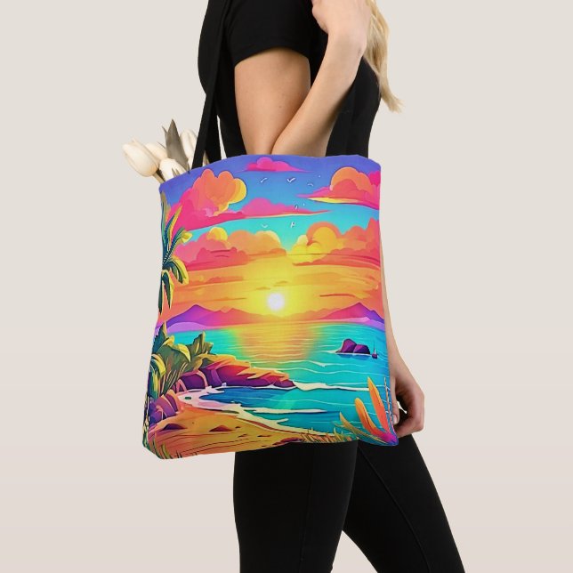 Tote Bag Coucher de soleil tropical : Ciel vif (De près)