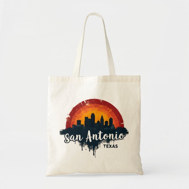 Tote Bag Coucher de ville de San Antonio Texas (Devant)