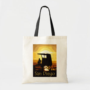 Tote Bag Coucher du soleil de plage de San Diego